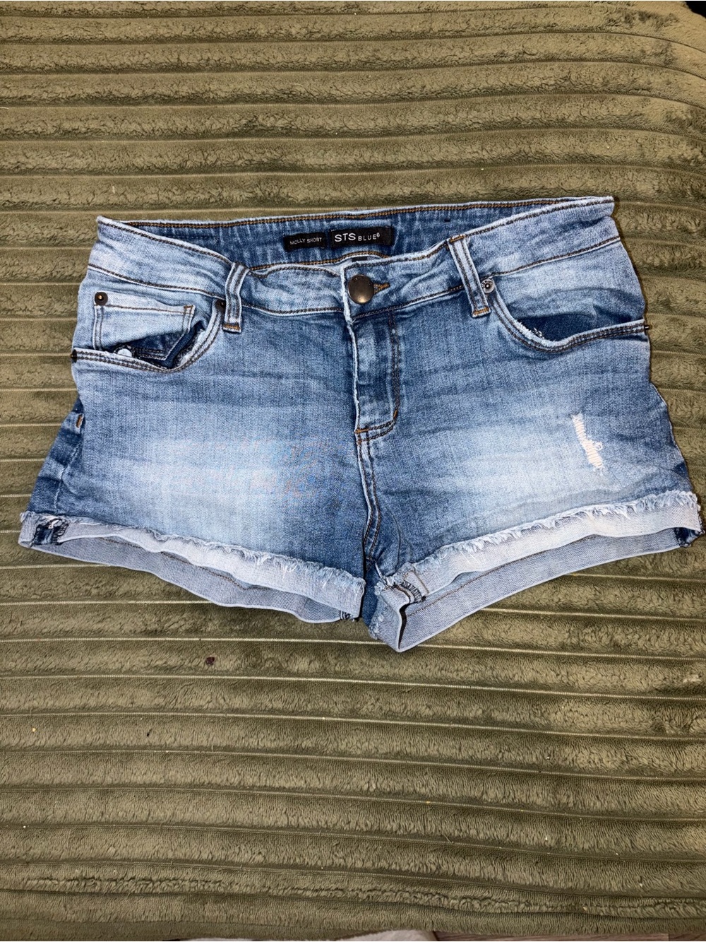 STS Blue Faded Light Blue Denim Cutoff Shorts